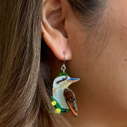 Kirby the Kookaburra Drop Earrings (IMPERFECT)  -  Erstwilder  -  Quirky Resin and Enamel Accessories