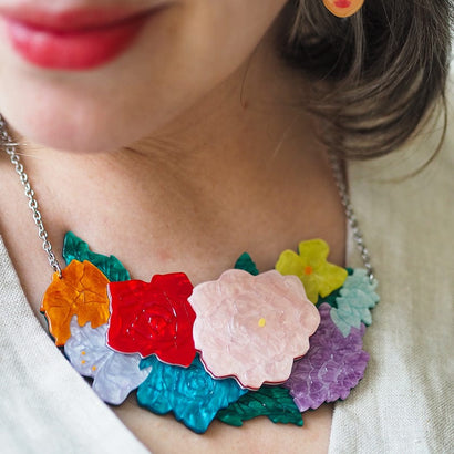 Declaración Floral Necklace (IMPERFECT)  -  Erstwilder  -  Quirky Resin and Enamel Accessories