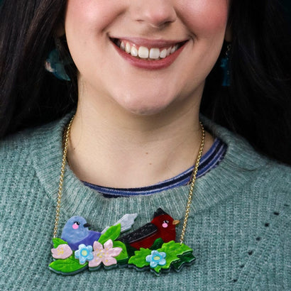 Pretty Birds Necklace (IMPERFECT)  -  Erstwilder  -  Quirky Resin and Enamel Accessories