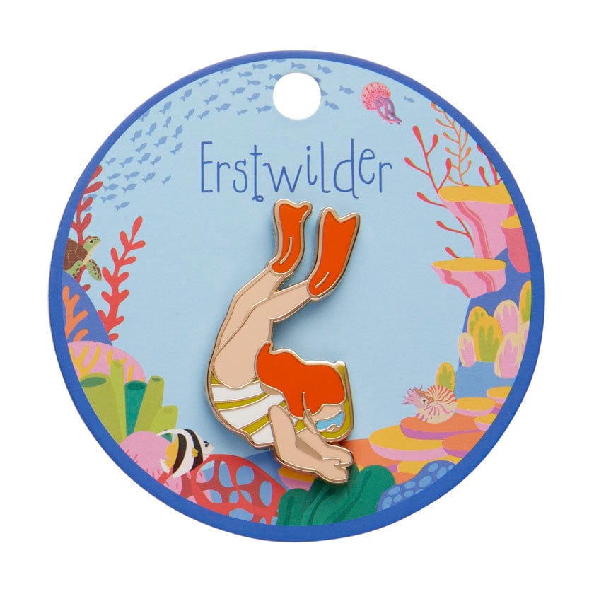 Snorkeler Sheree Enamel Pin  -  Erstwilder  -  Quirky Resin and Enamel Accessories