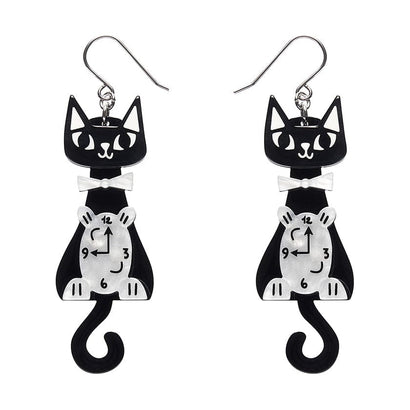 It’s Kitty Time Drop Earrings (IMPERFECT)  -  Erstwilder  -  Quirky Resin and Enamel Accessories