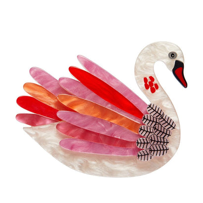 Serene Swan Brooch  -  Erstwilder  -  Quirky Resin and Enamel Accessories