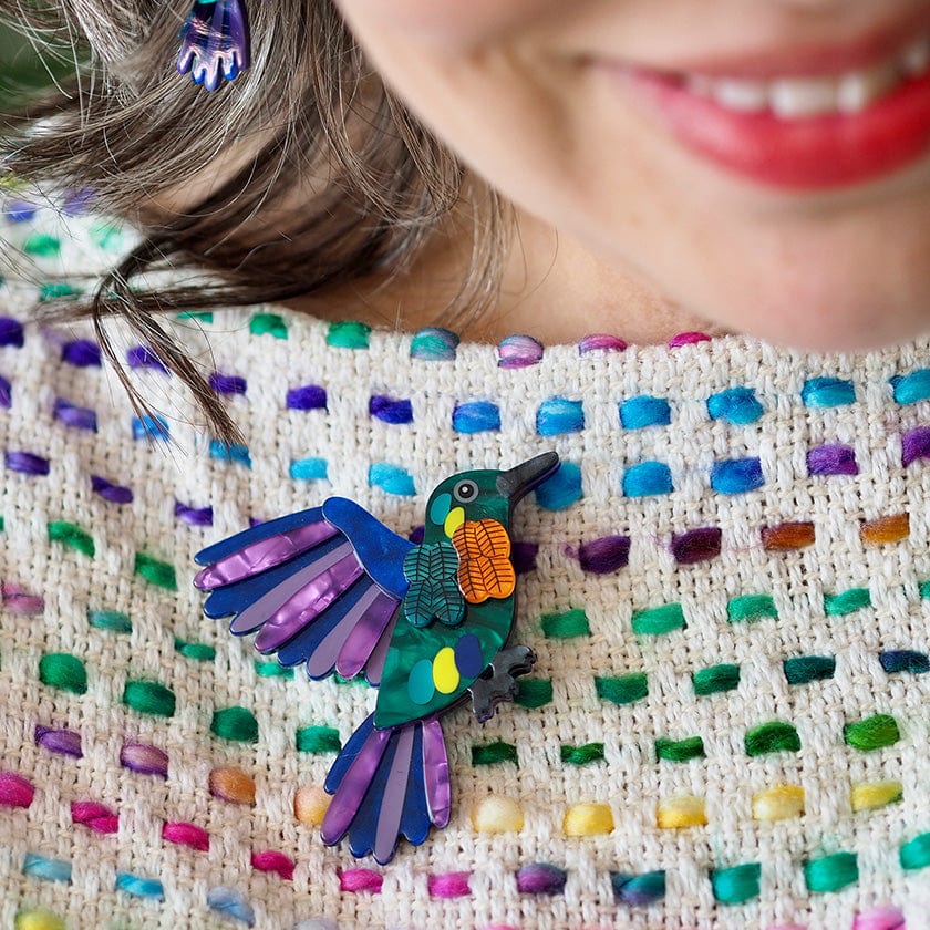 Humming Harmony Brooch  -  Erstwilder  -  Quirky Resin and Enamel Accessories