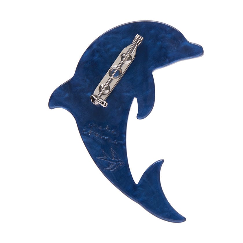 The Boastful Bottlenose Dolphin Brooch  -  Erstwilder  -  Quirky Resin and Enamel Accessories