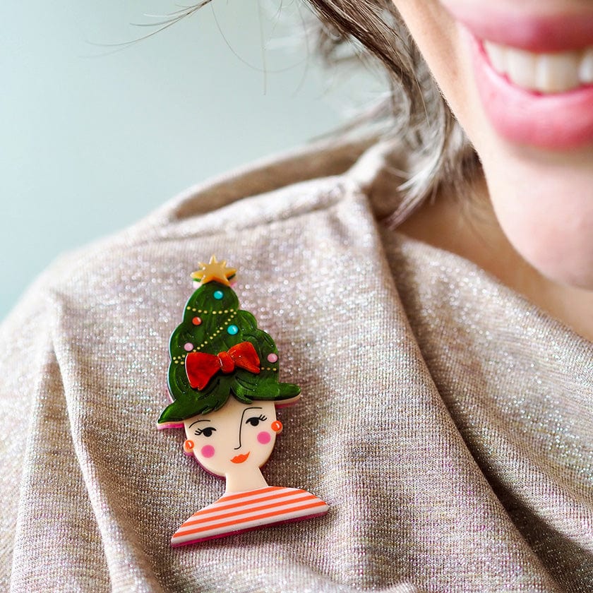 Fresh Festive Do Brooch  -  Erstwilder  -  Quirky Resin and Enamel Accessories