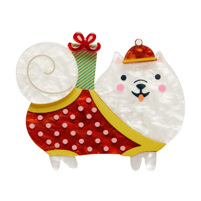 Santa Paws Brooch  -  Erstwilder  -  Quirky Resin and Enamel Accessories