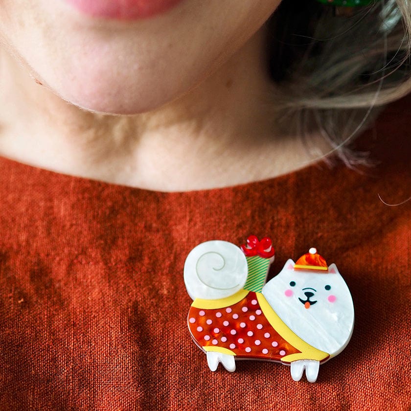 Santa Paws Brooch  -  Erstwilder  -  Quirky Resin and Enamel Accessories