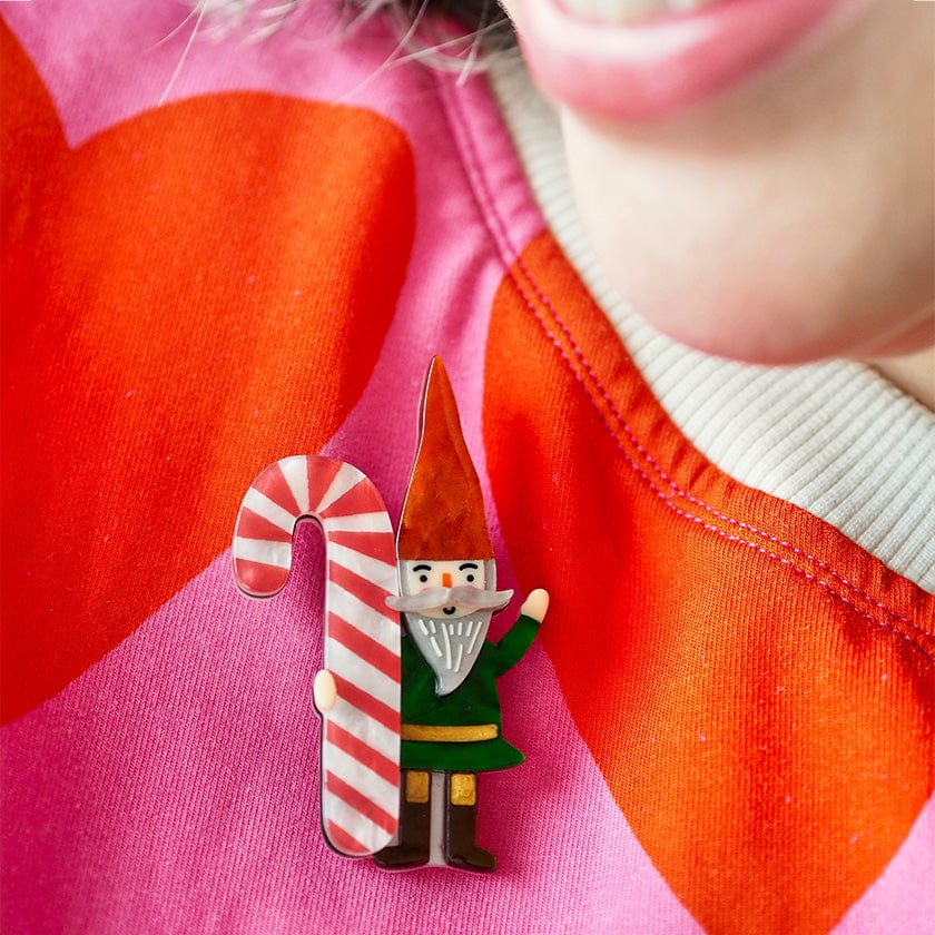 Treat Yo Elf Brooch  -  Erstwilder  -  Quirky Resin and Enamel Accessories