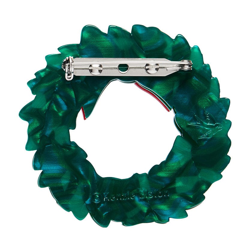 Evergreen Wreath Brooch  -  Erstwilder  -  Quirky Resin and Enamel Accessories