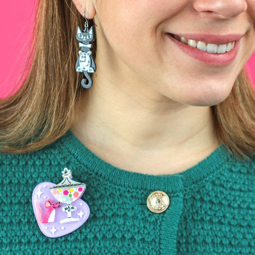 Shirley the Sweetest Mouse Brooch  -  Erstwilder  -  Quirky Resin and Enamel Accessories