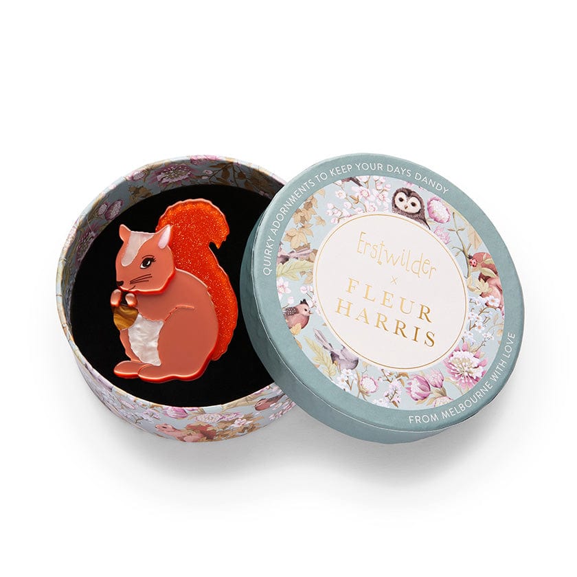 Cheeky Squirrel Brooch  -  Erstwilder  -  Quirky Resin and Enamel Accessories