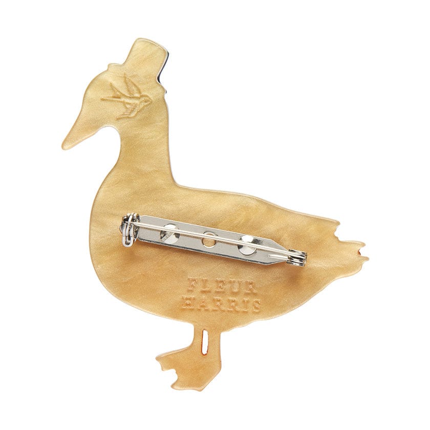 Well-Dressed Duck Brooch  -  Erstwilder  -  Quirky Resin and Enamel Accessories