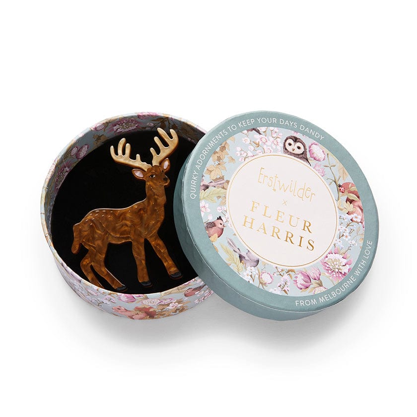 Enchanted Deer Brooch  -  Erstwilder  -  Quirky Resin and Enamel Accessories