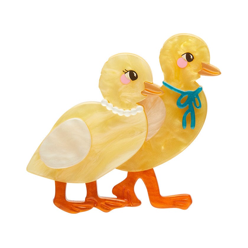 Well-Dressed Ducklings Brooch  -  Erstwilder  -  Quirky Resin and Enamel Accessories