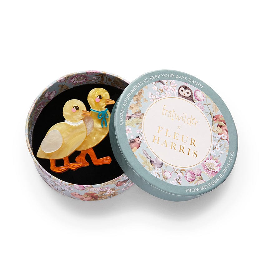 Well-Dressed Ducklings Brooch  -  Erstwilder  -  Quirky Resin and Enamel Accessories