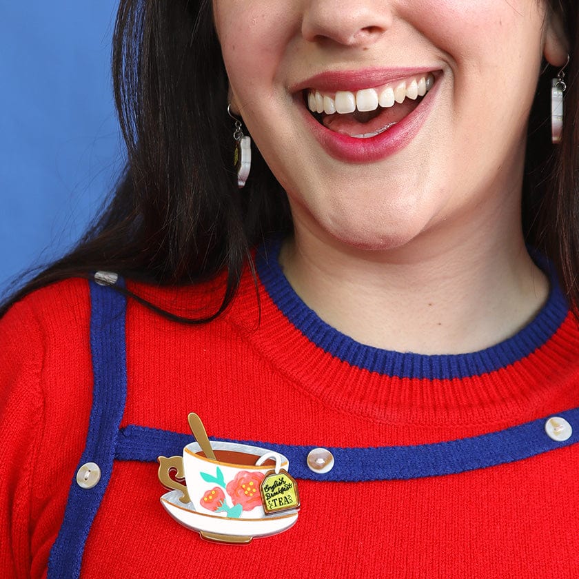 Fancy a Cuppa Brooch  -  Erstwilder  -  Quirky Resin and Enamel Accessories