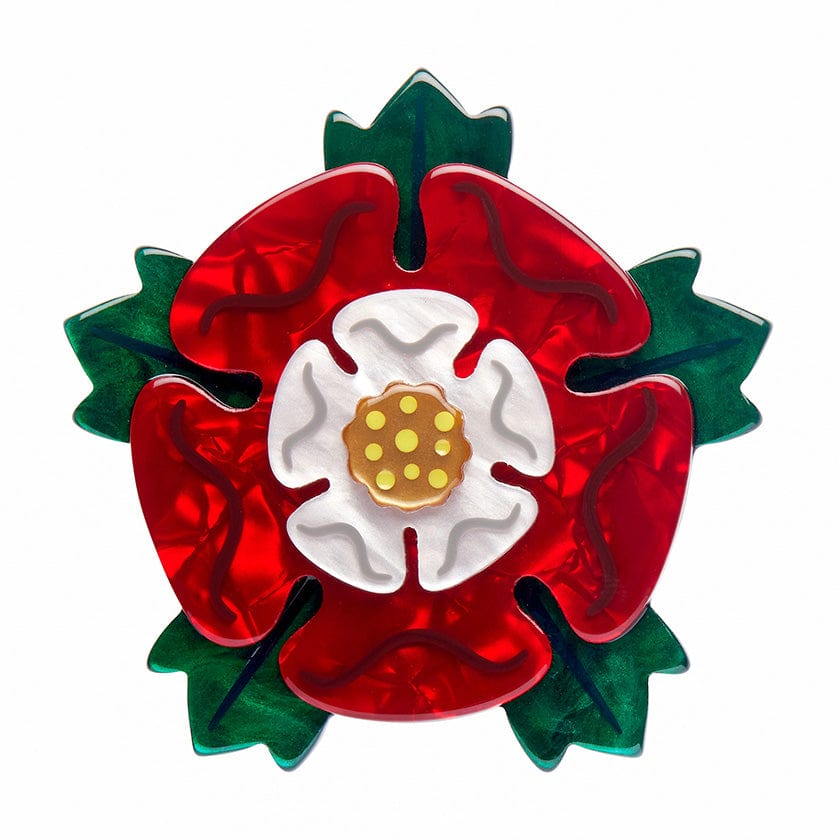 Tudor Rose Brooch  -  Erstwilder  -  Quirky Resin and Enamel Accessories