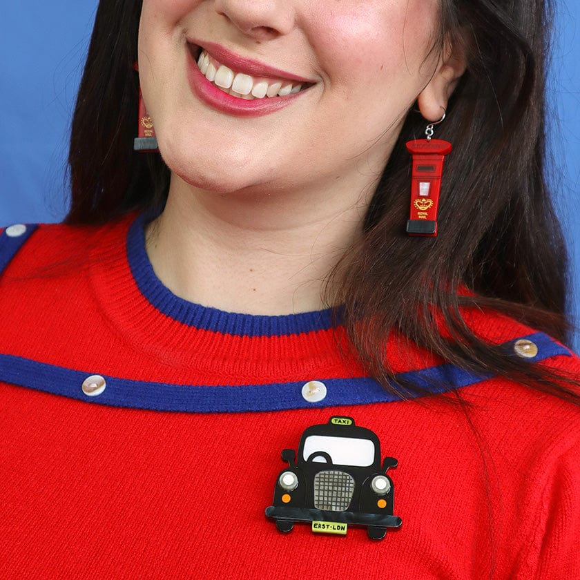 Black Cab Brooch  -  Erstwilder  -  Quirky Resin and Enamel Accessories