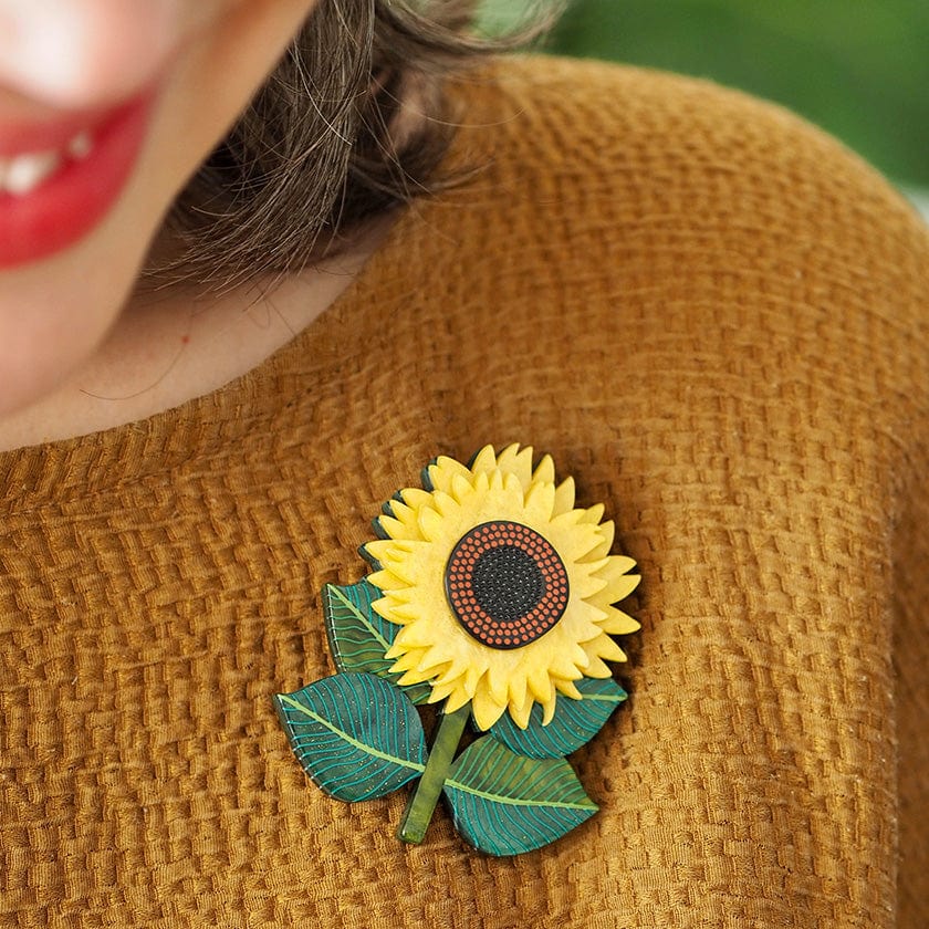 Sunshine and Smiles Brooch  -  Erstwilder  -  Quirky Resin and Enamel Accessories