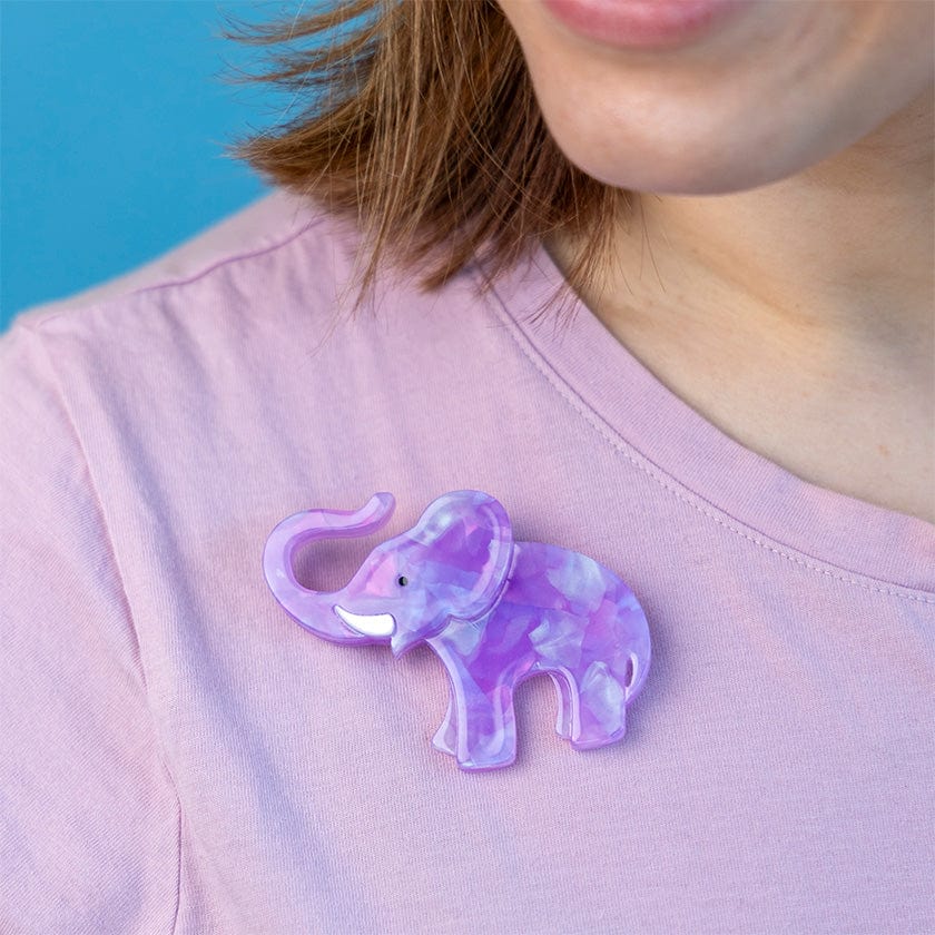 Elizaveta and the Elephant Brooch  -  Erstwilder  -  Quirky Resin and Enamel Accessories