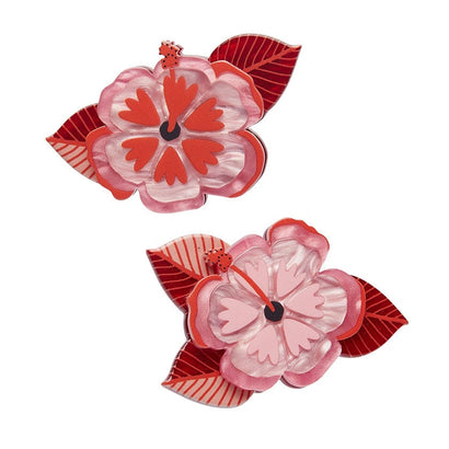 Halcyon Hibiscus Hair Clips Set - 2 Piece  -  Erstwilder  -  Quirky Resin and Enamel Accessories