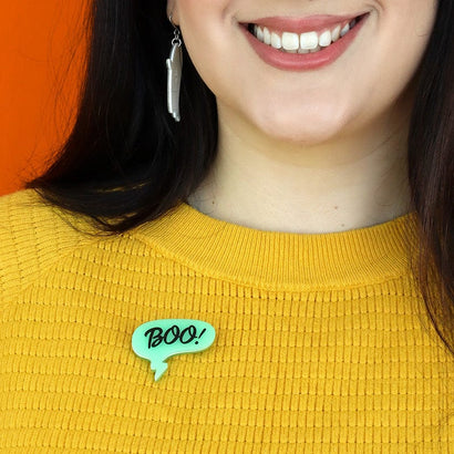 Boo! Mini Brooch  -  Erstwilder Simplified  -  Quirky Resin and Enamel Accessories