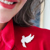 Christmas Dove Mini Brooch