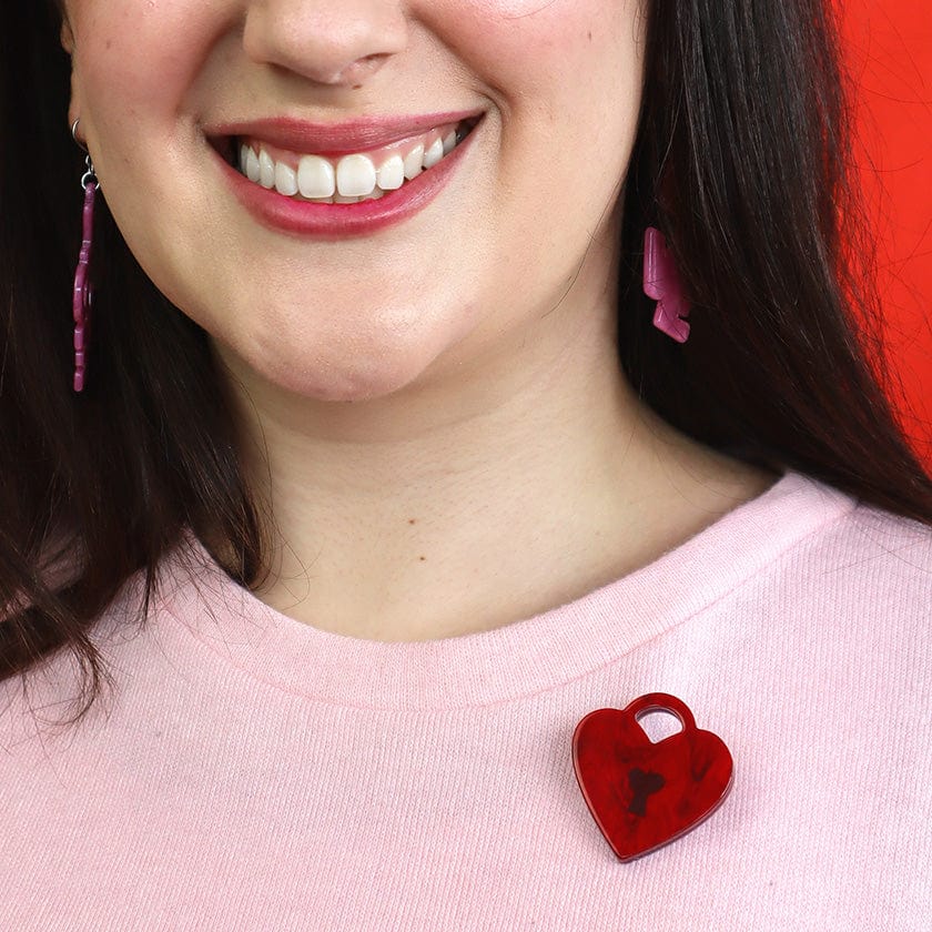 Heart Locket Simplified Mini Brooch  -  Erstwilder Simplified  -  Quirky Resin and Enamel Accessories