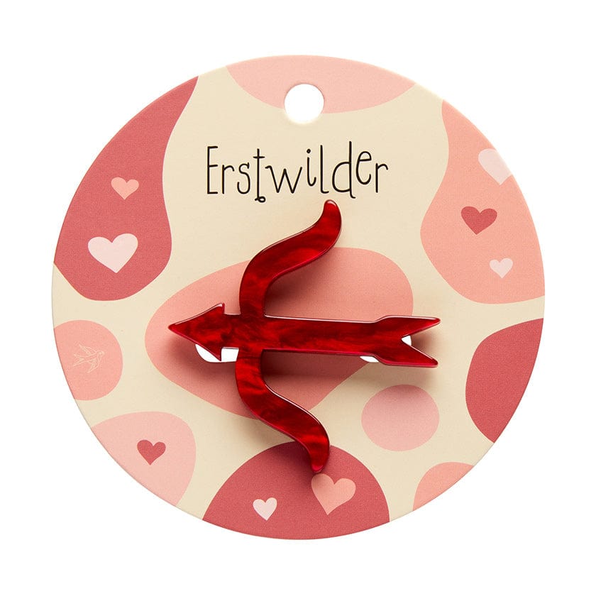 Cupids Bow Simplified Mini Brooch  -  Erstwilder Simplified  -  Quirky Resin and Enamel Accessories