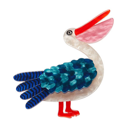 Pelican Perfection Brooch  -  Erstwilder  -  Quirky Resin and Enamel Accessories