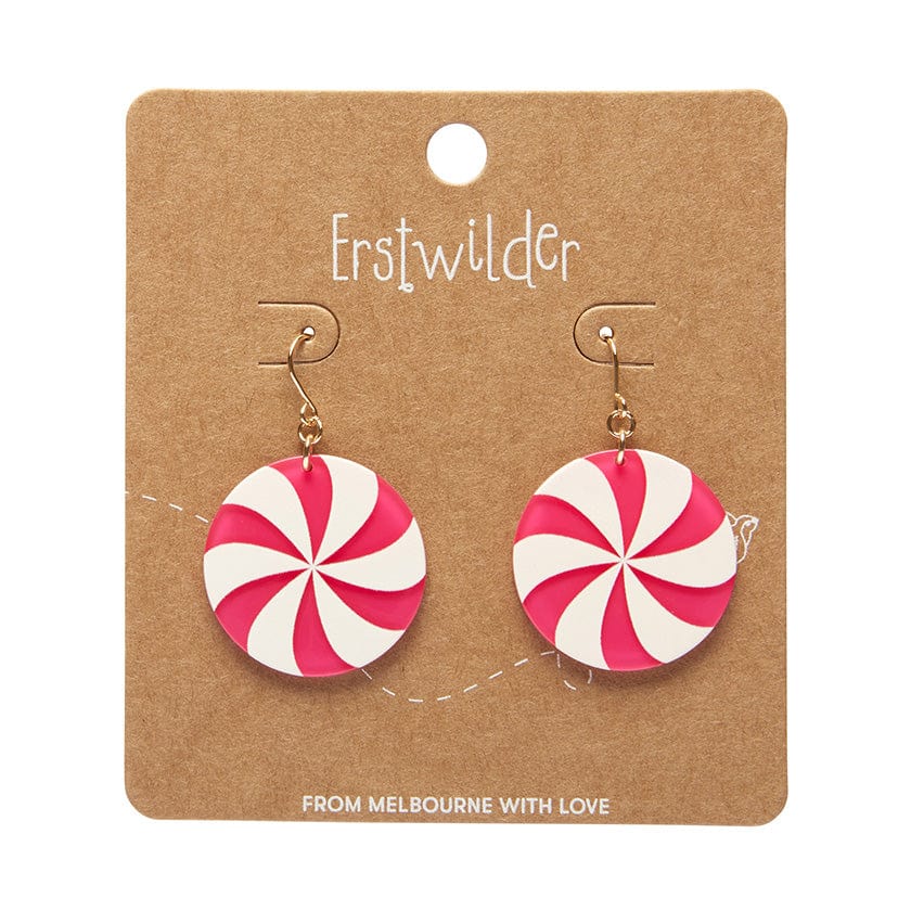 Lollies Drop Earrings - Magenta  -  Erstwilder Essentials  -  Quirky Resin and Enamel Accessories