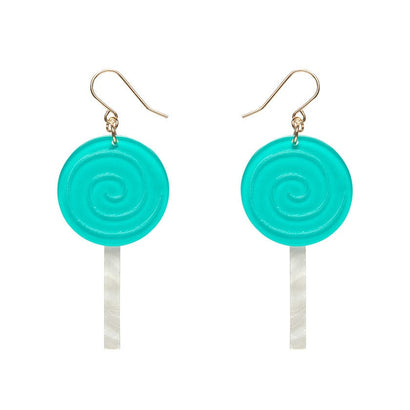 Lollypop Drop Earrings - Green  -  Erstwilder Essentials  -  Quirky Resin and Enamel Accessories