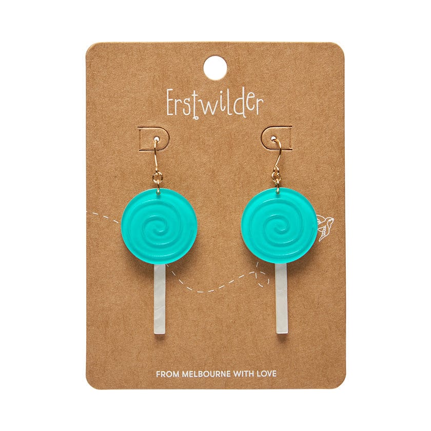 Lollypop Drop Earrings - Green  -  Erstwilder Essentials  -  Quirky Resin and Enamel Accessories