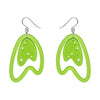 Atomic Boomerang Drop Earrings - Green