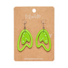 Atomic Boomerang Drop Earrings - Green