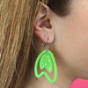 Atomic Boomerang Drop Earrings - Green