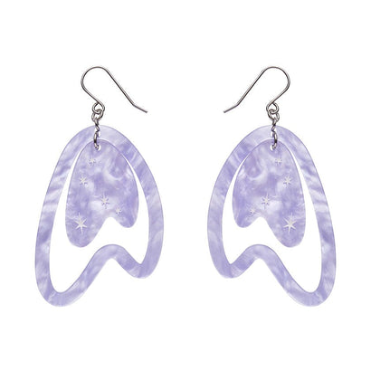 Atomic Boomerang Drop Earrings - Lilac  -  Erstwilder Essentials  -  Quirky Resin and Enamel Accessories