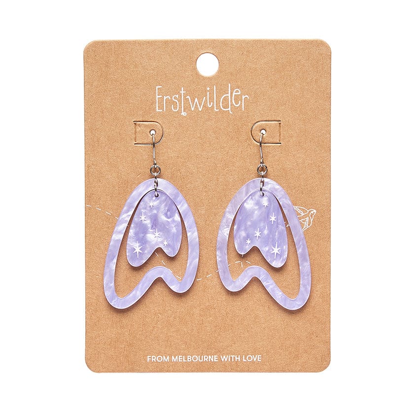 Atomic Boomerang Drop Earrings - Lilac  -  Erstwilder Essentials  -  Quirky Resin and Enamel Accessories