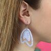 Atomic Boomerang Drop Earrings - Lilac