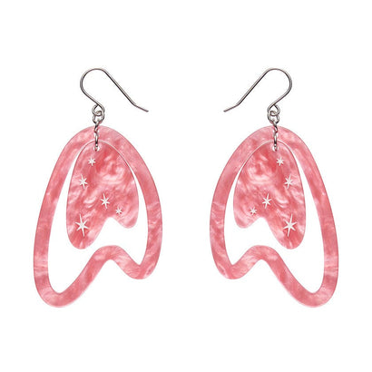 Atomic Boomerang Drop Earrings - Pink  -  Erstwilder Essentials  -  Quirky Resin and Enamel Accessories