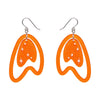 Atomic Boomerang Drop Earrings - Orange