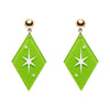 Atomic Diamond Drop Earrings - Green