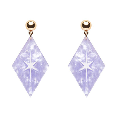 Atomic Diamond Drop Earrings - Lilac  -  Erstwilder Essentials  -  Quirky Resin and Enamel Accessories