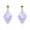 Atomic Diamond Drop Earrings - Lilac