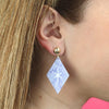 Atomic Diamond Drop Earrings - Lilac