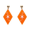 Atomic Diamond Drop Earrings - Orange