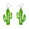 Cactus Drop Earrings - Light Green