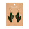 Cactus Drop Earrings - Dark Green