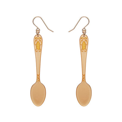 Spoon, Please! Drop Earrings - Gold  -  Erstwilder Essentials  -  Quirky Resin and Enamel Accessories