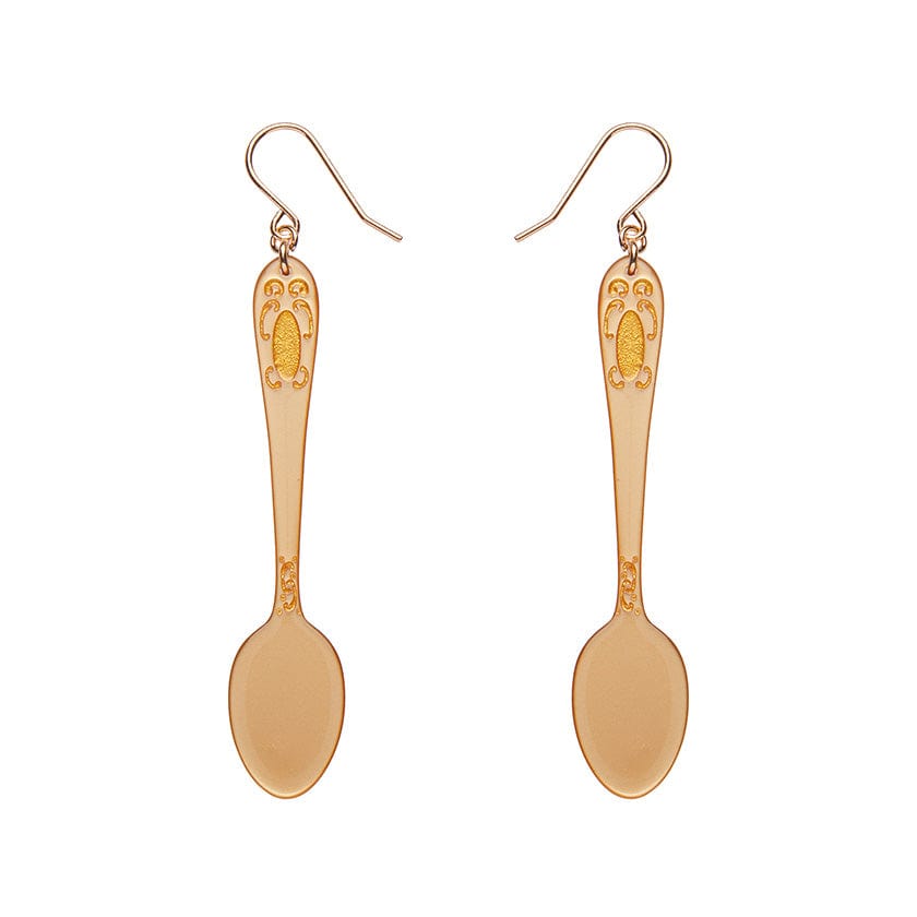 Spoon, Please! Drop Earrings - Gold  -  Erstwilder Essentials  -  Quirky Resin and Enamel Accessories